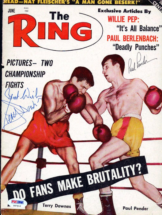 Terry Downes & Paul Pender Autographed The Ring Magazine Cover PSA/DNA #S47612 - RSA