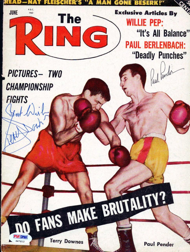 Terry Downes & Paul Pender Autographed The Ring Magazine Cover PSA/DNA #S47612 - RSA