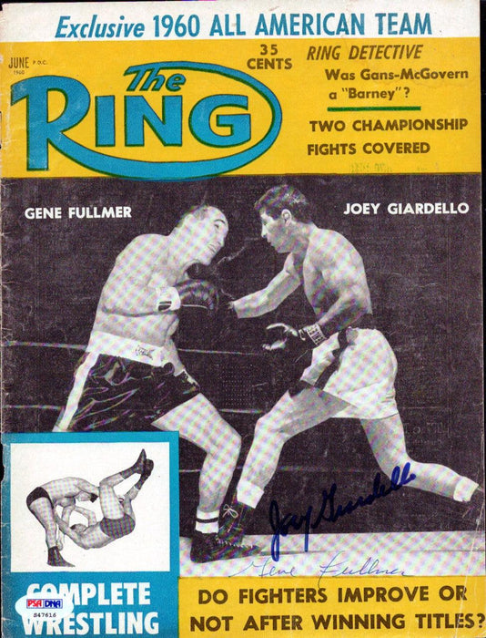 Gene Fullmer & Joey Giardello Autographed The Ring Magazine Cover PSA/DNA #S47616 - RSA