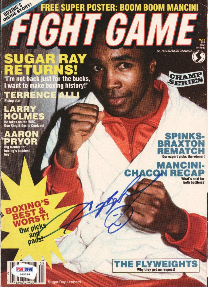 Sugar Ray Leonard Autographed Fight Game Magazine Cover PSA/DNA #S49244 - RSA