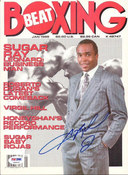 Sugar Ray Leonard Autographed Boxing Beat Magazine Cover PSA/DNA #S49247 - RSA