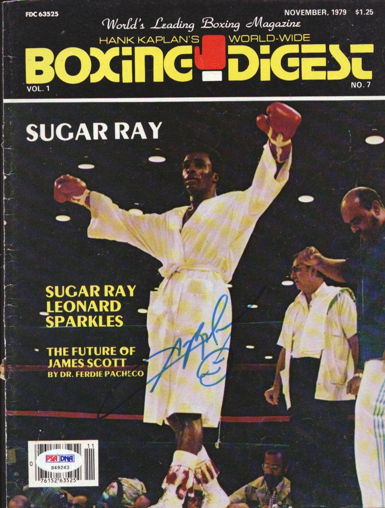 Sugar Ray Leonard Autographed Boxing Digest Magazine Cover PSA/DNA #S49263 - RSA