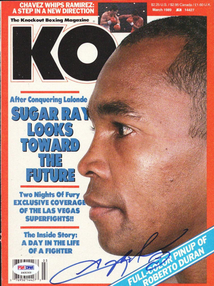 Sugar Ray Leonard Autographed KO Boxing Magazine Cover PSA/DNA #S49269 - RSA