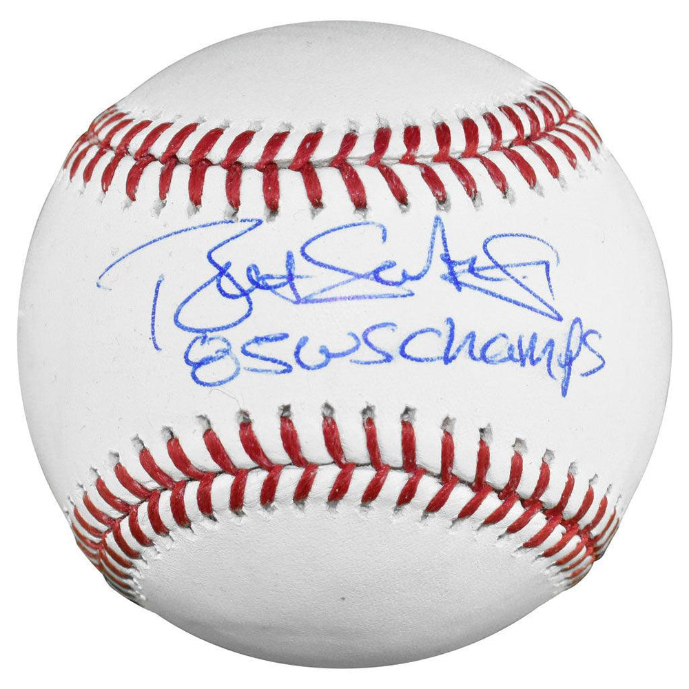 Bret Saberhagen Signed 85 WSC Inscription Rawlings Official Major League Baseball (JSA) - RSA