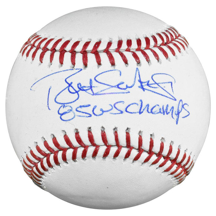 Bret Saberhagen Signed 85 WSC Inscription Rawlings Official Major League Baseball (JSA) - RSA