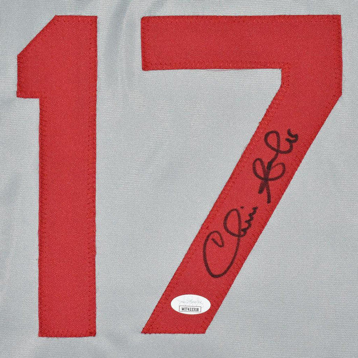 Chris Sabo Signed Cincinnati Grey Baseball Jersey (JSA) — RSA