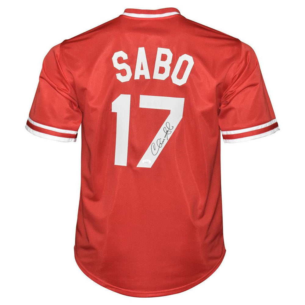 Chris Sabo Signed Cincinnati Red Baseball Jersey (JSA) - RSA