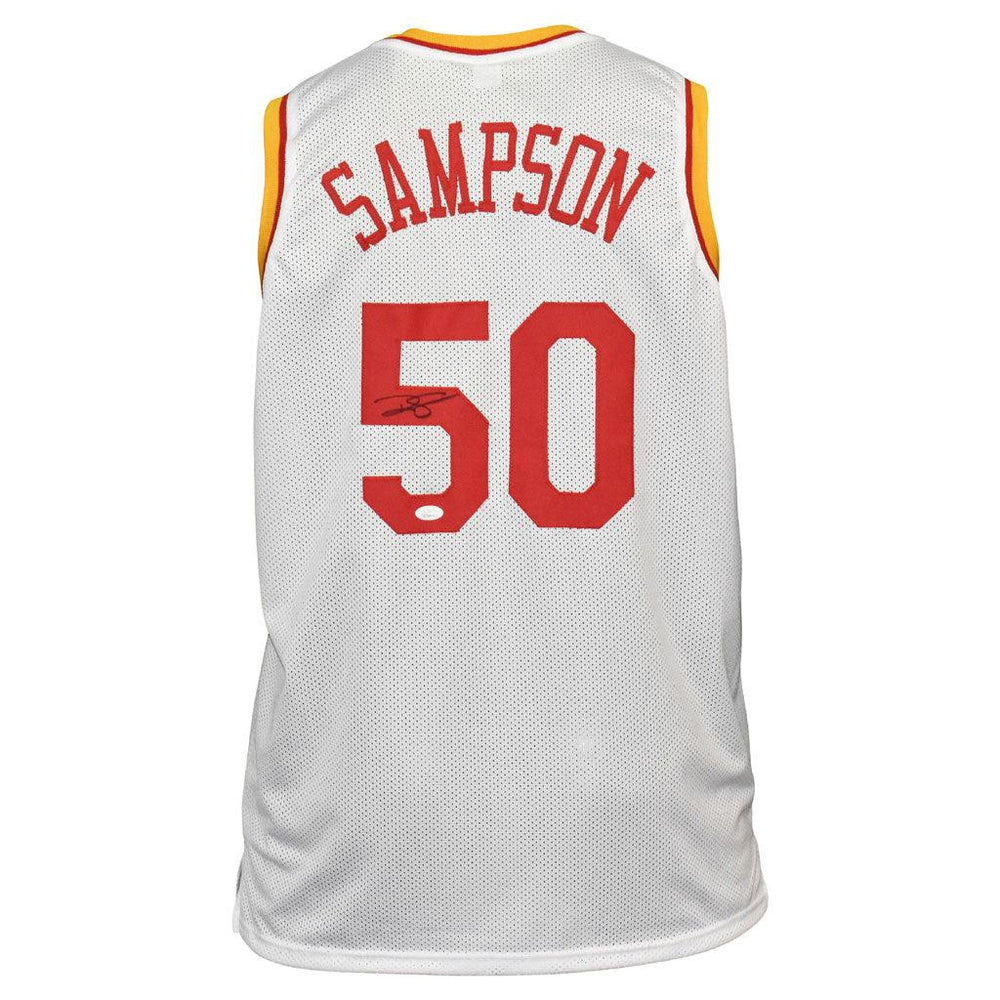 Ralph Sampson Signed Houston White Basketball Jersey (JSA) - RSA