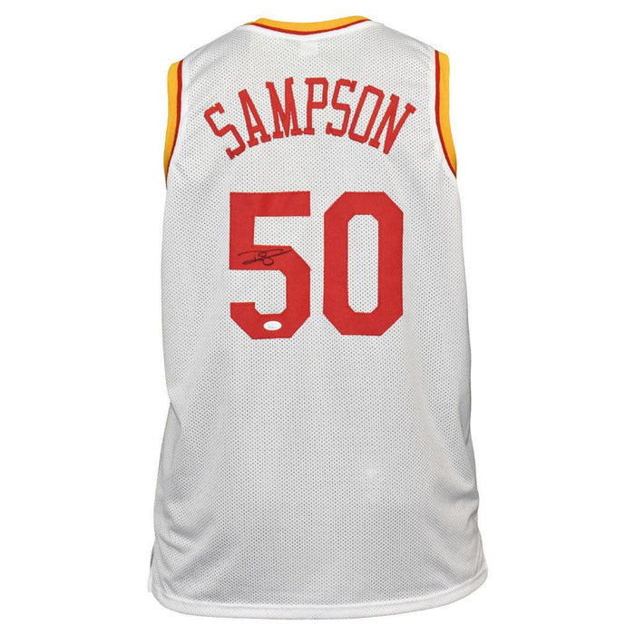 Ralph Sampson Signed Houston White Basketball Jersey (JSA) - RSA