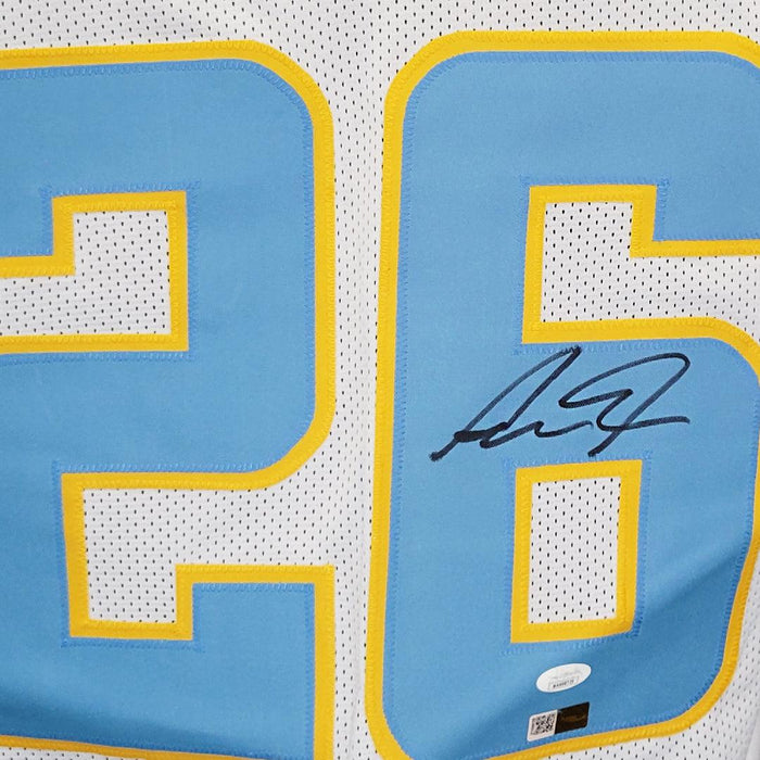 Asante Samuel Jr Signed Los Angeles White Football Jersey (JSA) - RSA