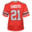 Deion Sanders Signed Atlanta Pro Red Football Jersey (Beckett) - RSA