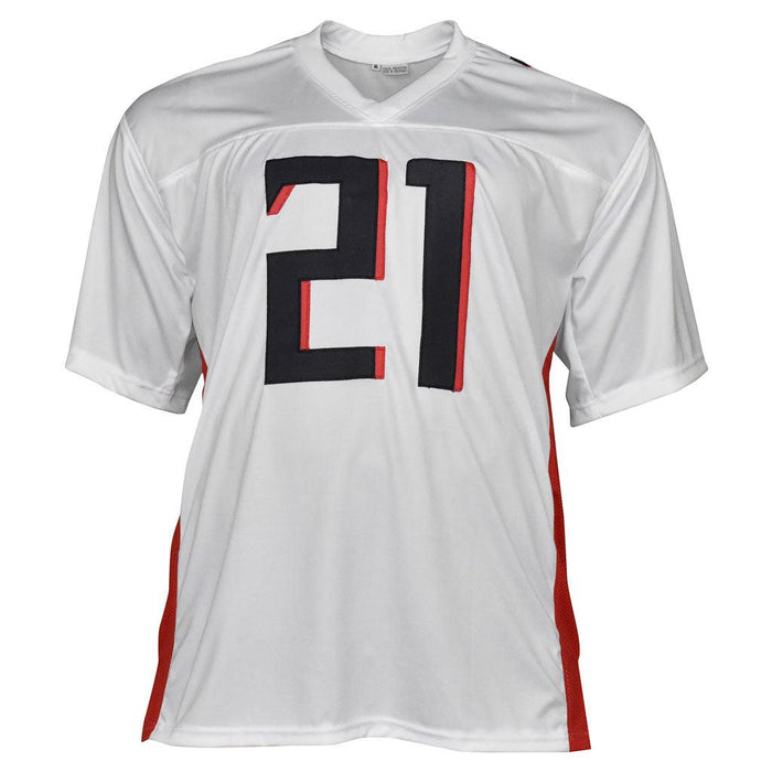 Deion Sanders Signed Atlanta Pro White Football Jersey (Beckett) - RSA