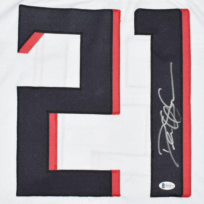 Deion Sanders Signed Atlanta Pro White Football Jersey (Beckett) - RSA