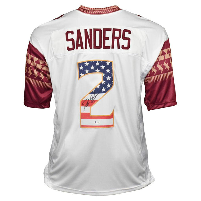 Deion Sanders Signed FSU Pro USA Football Jersey (Beckett) - RSA