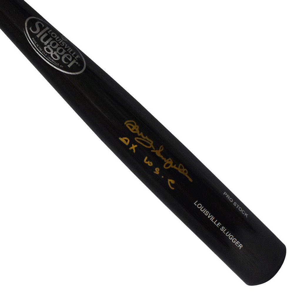 Manny Sanguillen Signed 2x WSC Inscription Louisville Slugger Official MLB Black Baseball Bat (JSA) - RSA