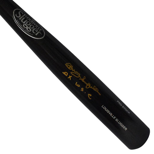 Manny Sanguillen Signed 2x WSC Inscription Louisville Slugger Official MLB Black Baseball Bat (JSA) - RSA