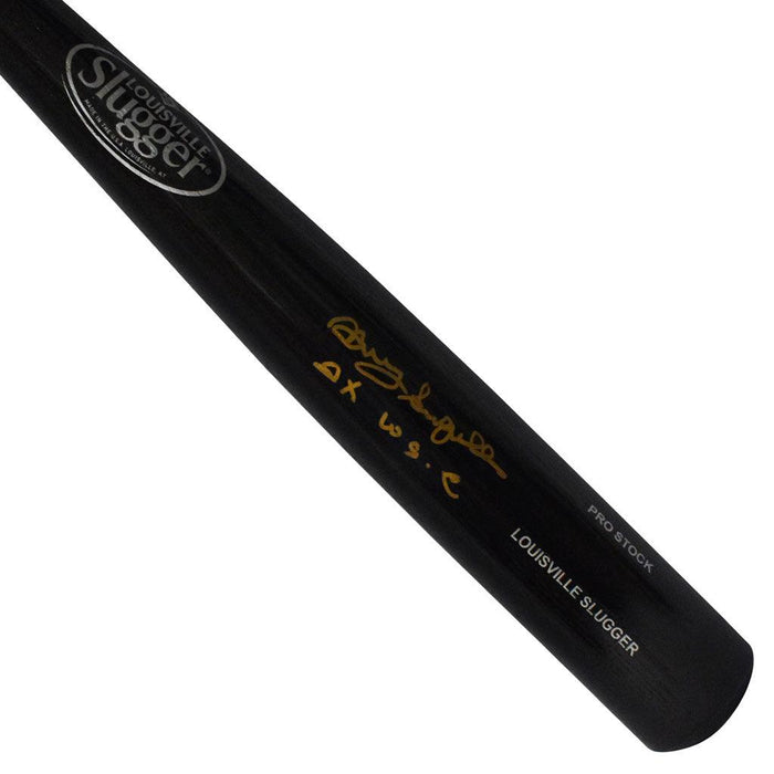 Manny Sanguillen Signed 2x WSC Inscription Louisville Slugger Official MLB Black Baseball Bat (JSA) - RSA