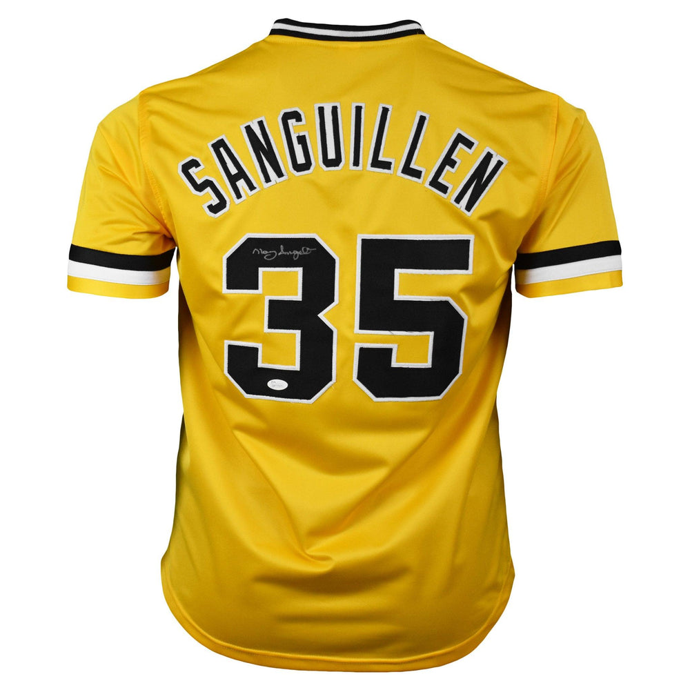 Manny Sanguillen Signed Pittsburgh Pro-Edition Yellow Baseball Jersey (JSA) - RSA