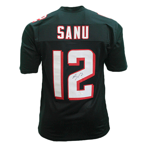 Mohamed Sanu Sr Pro Style Autographed Black Football Jersey (JSA) - RSA