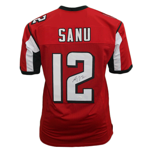 Mohamed Sanu Sr Red Pro Style Autographed Football Jersey (JSA) - RSA