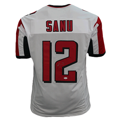 Mohamed Sanu Sr White Pro Style Autographed Football Jersey (JSA) - RSA