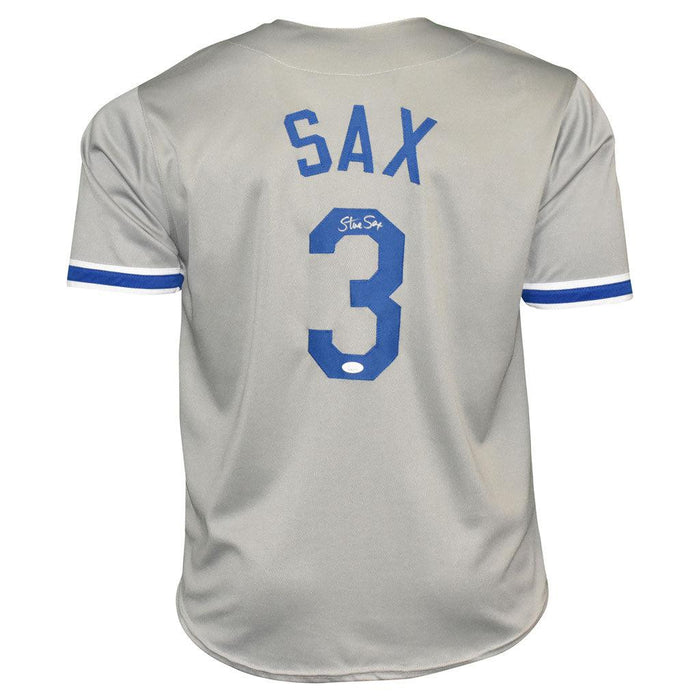 Steve Sax Signed Los Angeles Grey Baseball Jersey (JSA) - RSA