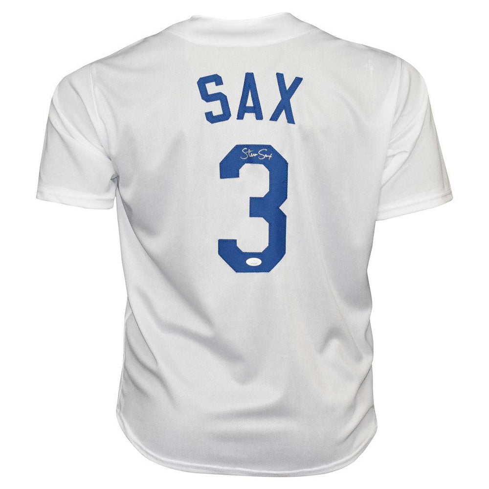 Steve Sax Signed Los Angeles White Baseball Jersey (JSA) - RSA