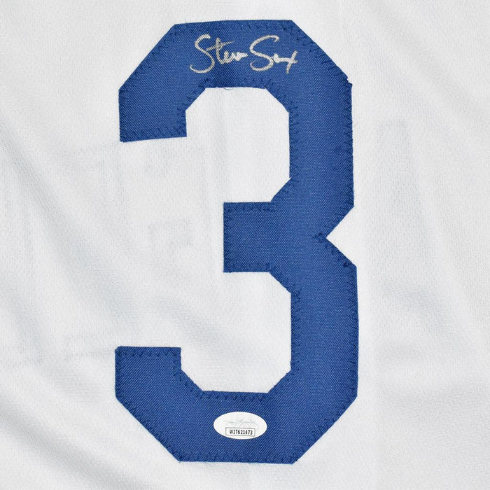 Steve Sax Signed Los Angeles White Baseball Jersey (JSA) - RSA