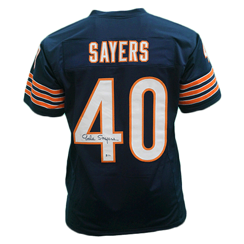 Gale Sayers Autographed Pro Style Football Jersey Blue (PSA) - RSA