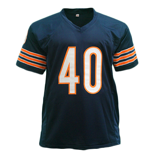 Gale Sayers Autographed Pro Style Football Jersey Blue (PSA) - RSA