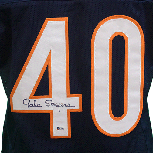 Gale Sayers Autographed Pro Style Football Jersey Blue (PSA) - RSA