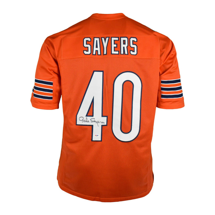 Gale Sayers Signed Chicago Pro Style Orange Jersey (PSA) - RSA
