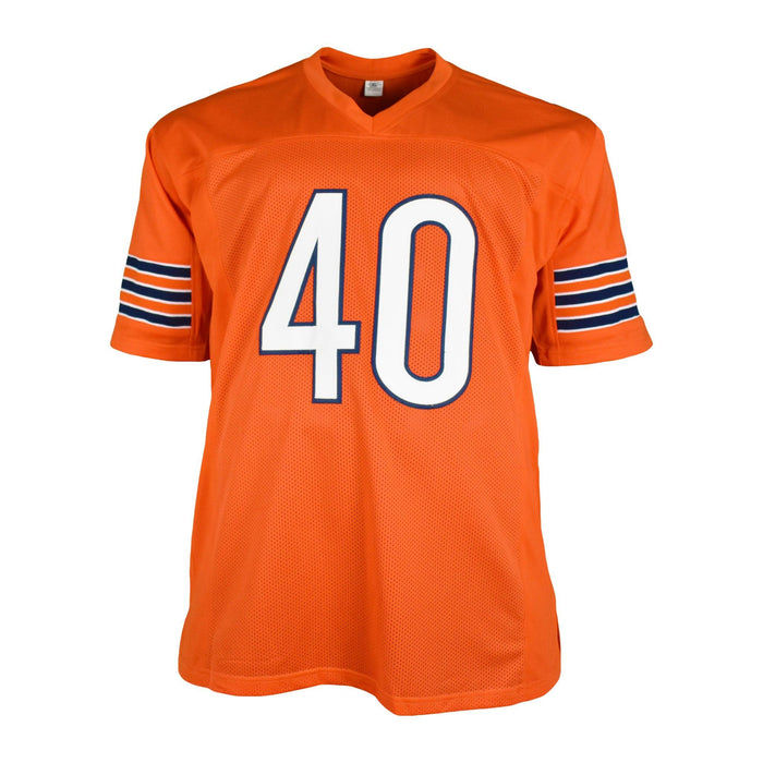 Gale Sayers Signed Chicago Pro Style Orange Jersey (PSA) - RSA