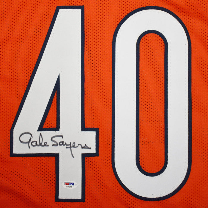 Gale Sayers Signed Chicago Pro Style Orange Jersey (PSA) - RSA