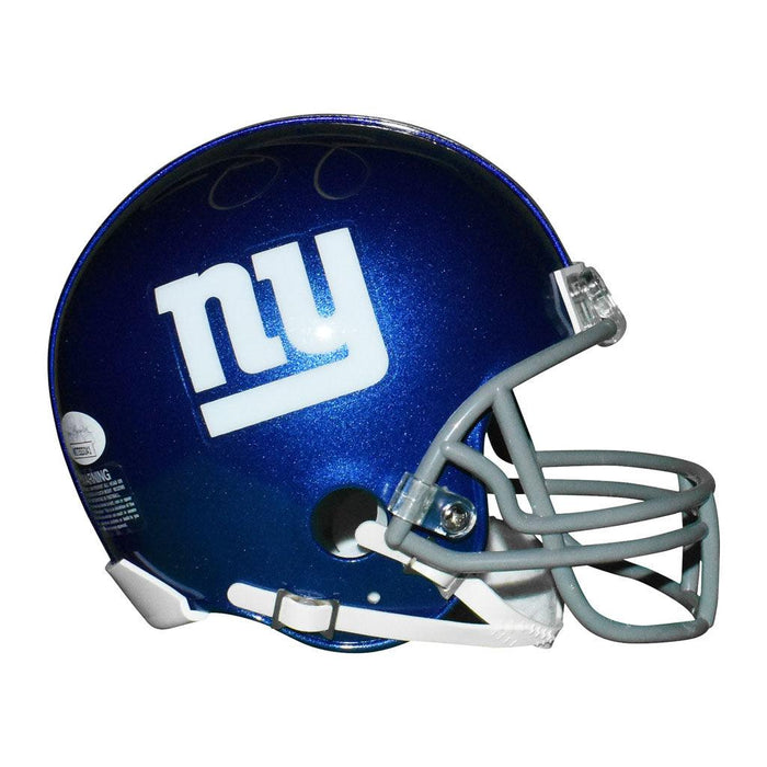 Jason Sehorn Signed New York Giants Mini Replica Blue Football Helmet (JSA) - RSA
