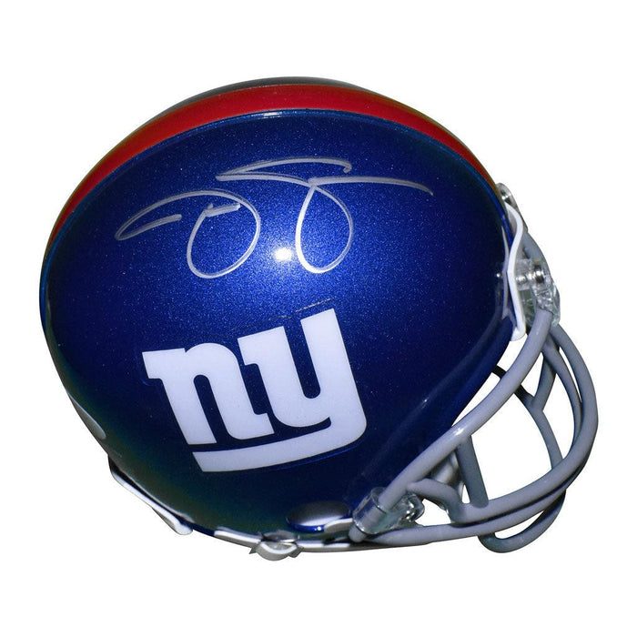 Jason Sehorn Signed New York Giants Mini Replica Blue Football Helmet (JSA) - RSA