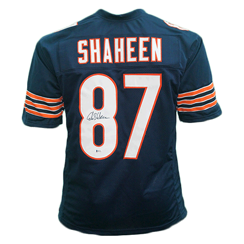 adam shaheen autographed chicago football jersey back
