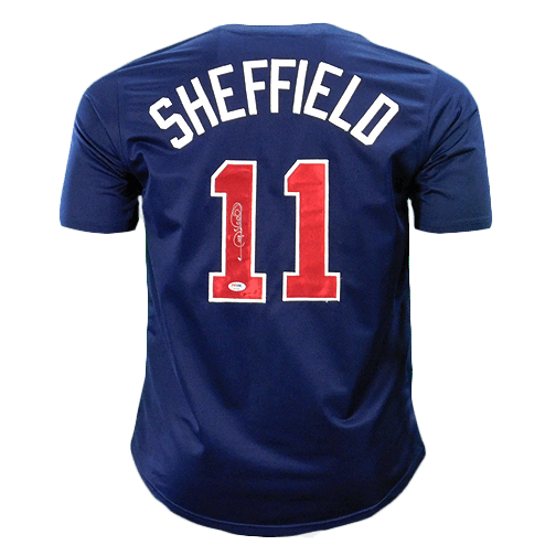 Gary Sheffield Signed Atlanta Blue Baseball Jersey (JSA) - RSA