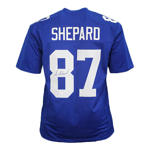 Sterling Shepard Autographed Pro Style Football Jersey Blue (JSA) - RSA