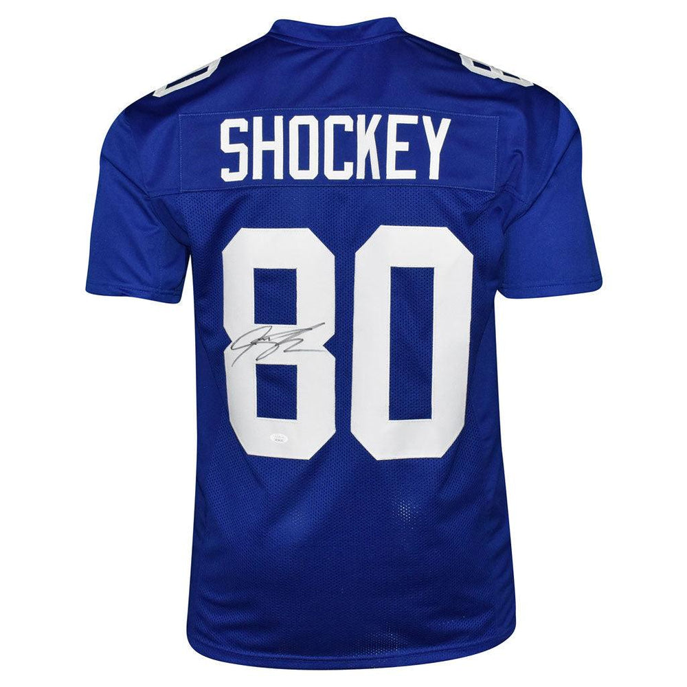 Jeremy Shockey Signed New York Pro Blue Football Jersey (JSA) - RSA