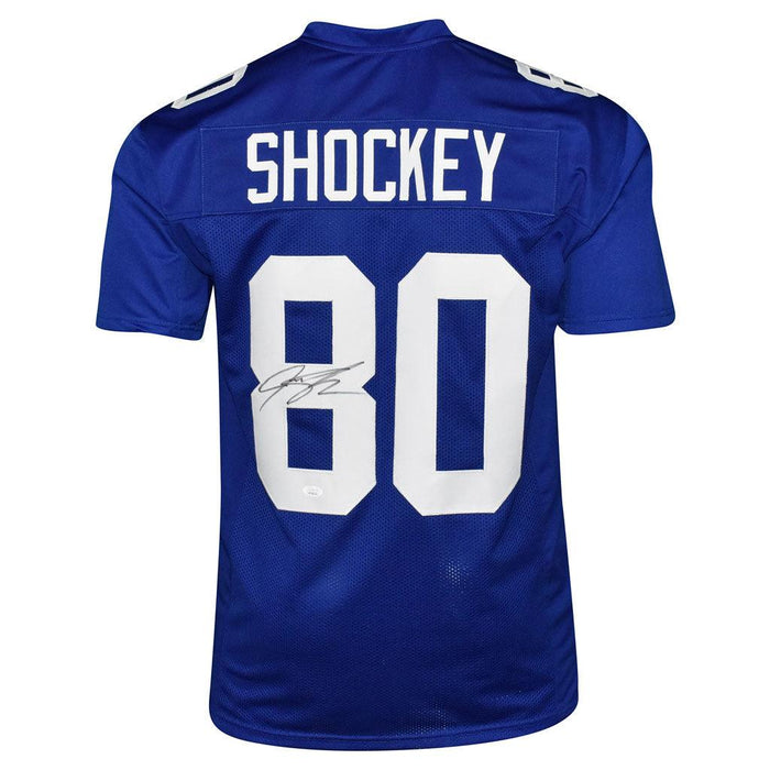 Jeremy Shockey Signed New York Pro Blue Football Jersey (JSA) - RSA