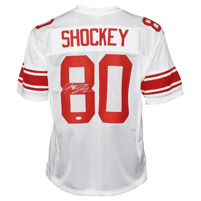 Jeremy Shockey Signed New York Pro White Football Jersey (JSA) - RSA