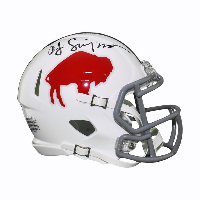 OJ Simpson Signed Buffalo Bills Mini Speed Football Helmet (JSA) - RSA