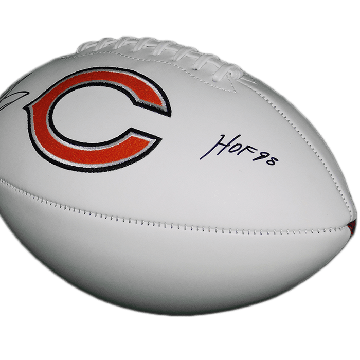 Mike Singletary Signed HOF 98 Inscription Chicago Bears Logo Football (JSA) - RSA