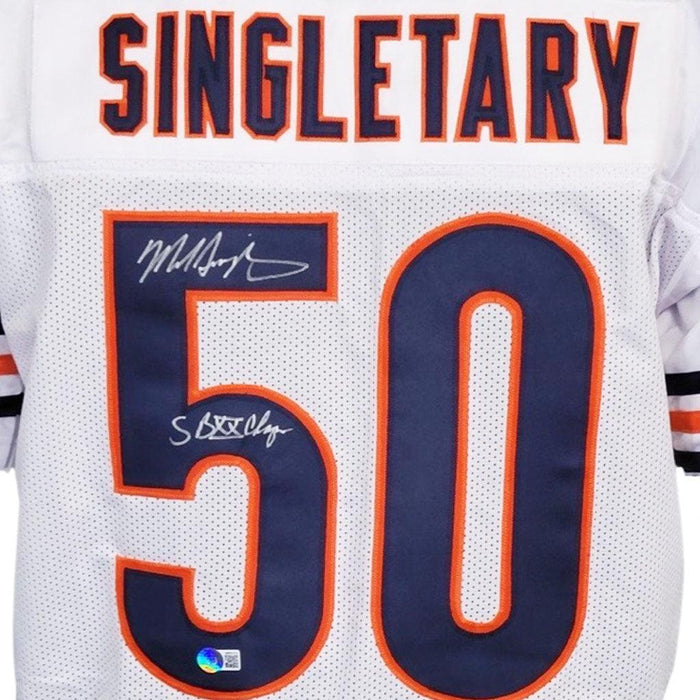 Mike Singletary Signed SB XX Champs Inscription Chicago White