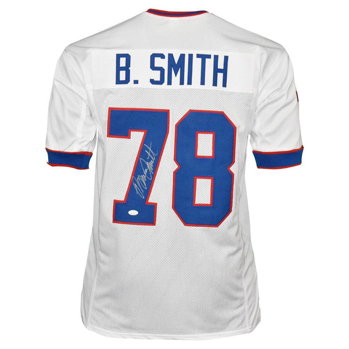 Bruce Smith Signed Buffalo White Football Jersey (JSA) - RSA