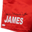 James "Bone Crusher" Smith Autographed Boxing Trunks Red (JSA) - RSA