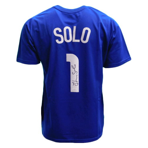 Hope Solo Autographed USA Soccer Jersey Blue (JSA) - RSA