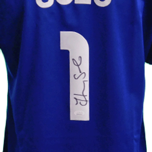Hope Solo Autographed USA Soccer Jersey Blue (JSA) - RSA