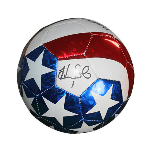 Hope Solo Autographed USA Flag Soccer Ball JSA - RSA